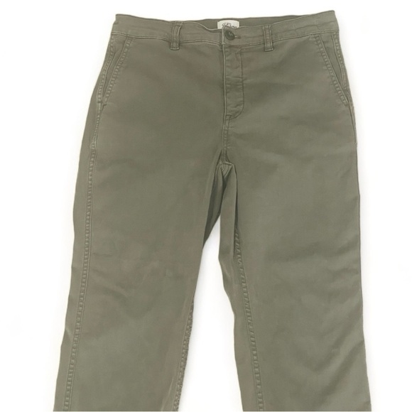 J. CREW Vintage Straight Green Pants Ankle Cropped Business Casual size 27 - Picture 2 of 7